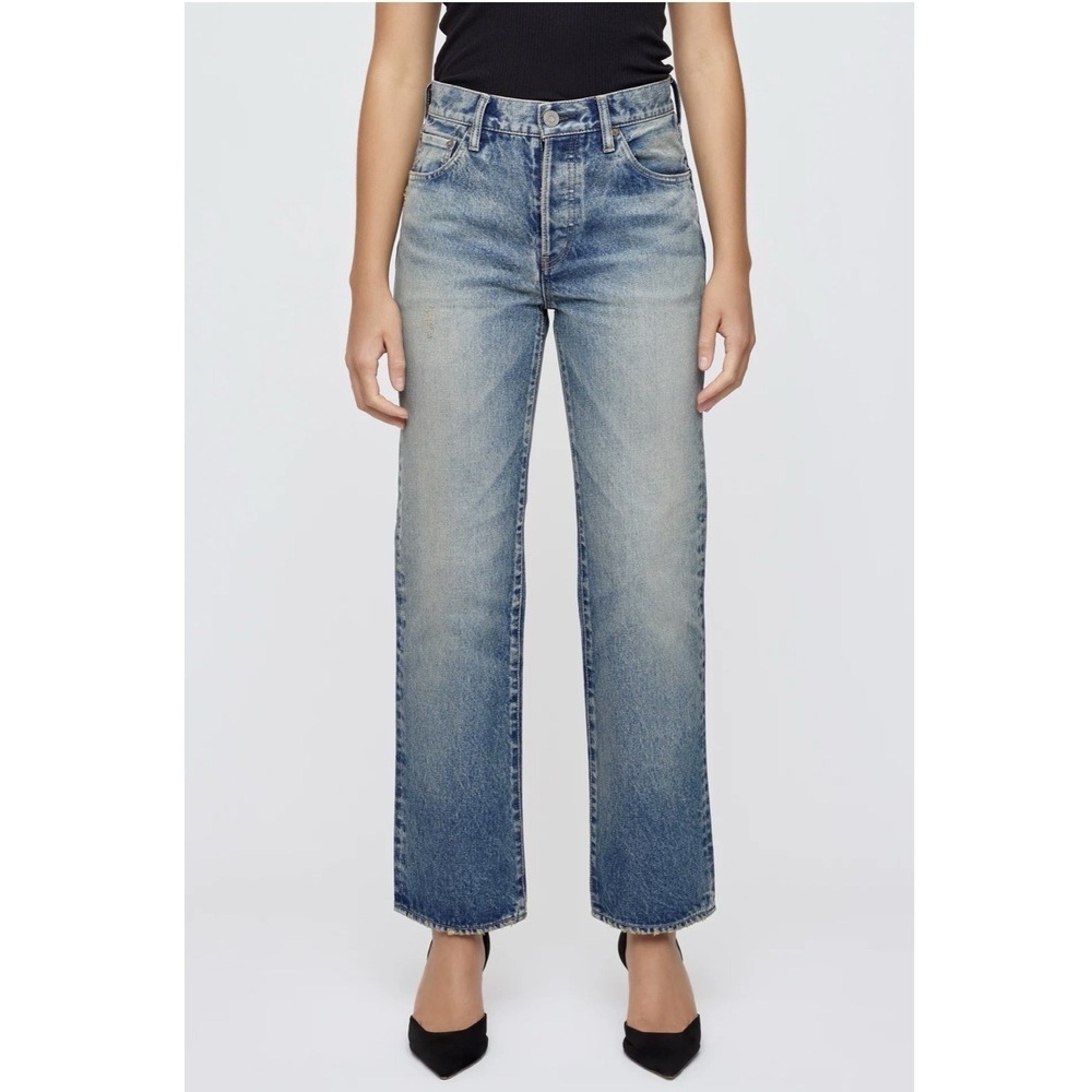 MOUSSY Light Wash Straight Denim Jeans Women's 27 Retail $370